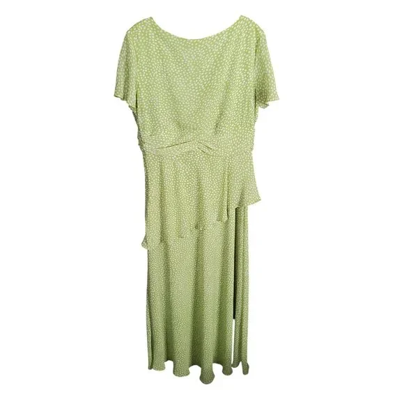 Positive Attitude Sz 14 Dress Maxi FairyCore Polka Dot Flowy CottageCore Chiffon - Picture 3 of 9